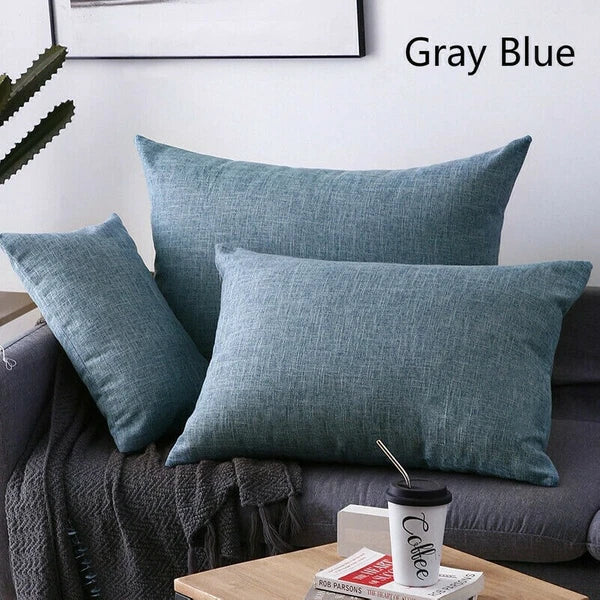 2X Cushion Cover Pillow Cases Solid Color Large Rectangle Sofa Bed Home Decor