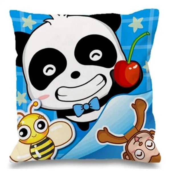 Cushion Cover Baby Bus for Sofa Home Decor Pillowcase Short Plush Bed