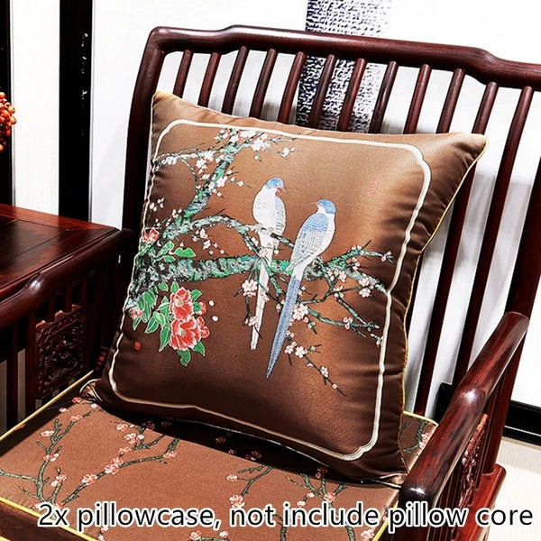 2X Chinese Embroidery Throw Cushion Pillow Case Cover Pillowcase Sofa Bed Decor