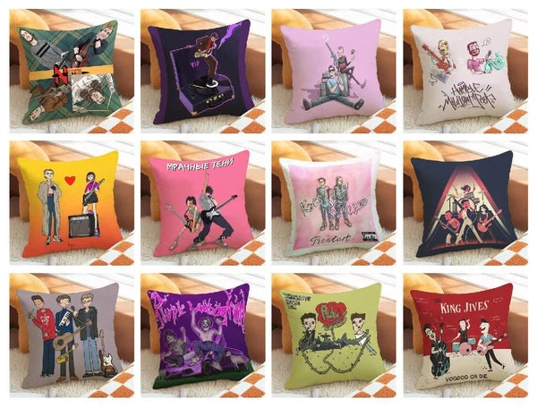 Band Throw Pillow Covers for Bed Cushion Cover Decor Pillowcases Sofa Cushions