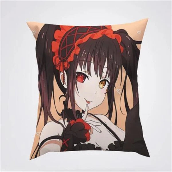 Anime Cartoon Tokisaki Kurumi Print Cushion Cover Sofa Home Decor Pillowcase