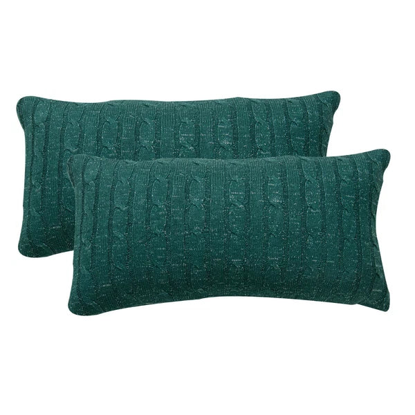 2x Cable Knit Decorative Throw Pillow Cover Square Warm Cushion Cover for Couch