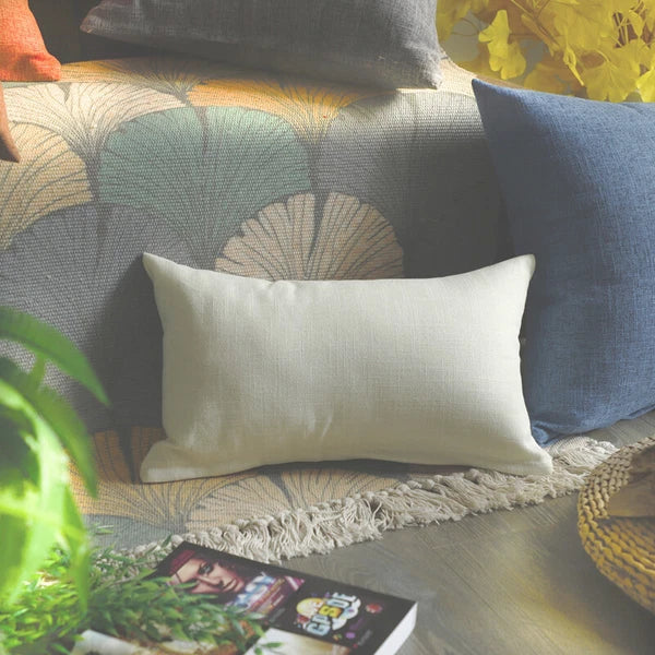 1PC Pillowcase Cushion Cover Throw Waist Pillow Case Cotton Linen Sofa Couch Bed