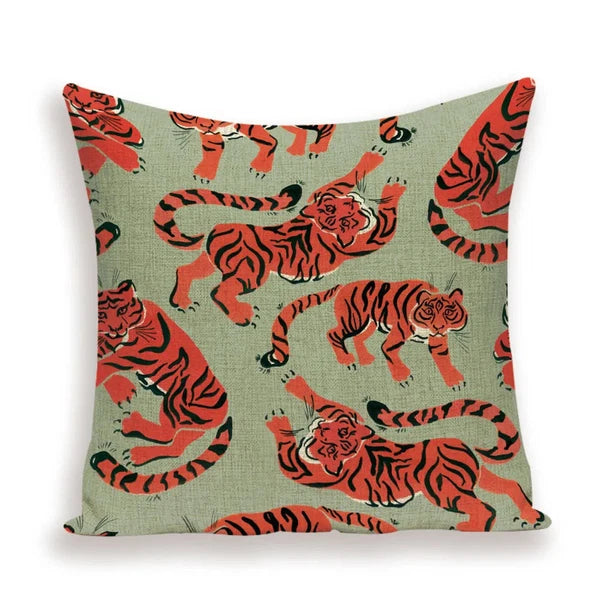 Animal Style Tiger Cushion Case Autumn Jungle Pillowcase Sofa Bed Cushions Cover