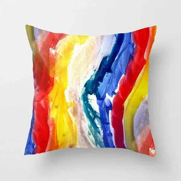 Bed Home Living Room Car Office Rainbow Geometric Sofa Pillowcase Cushion Cover