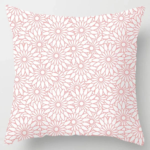 45x45cm Pink Printed Pillowcase Decoration Sofa Cushion Cover Bed  Home  Car