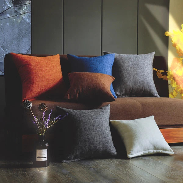 1PC Pillowcase Cushion Cover Throw Waist Pillow Case Cotton Linen Sofa Couch Bed