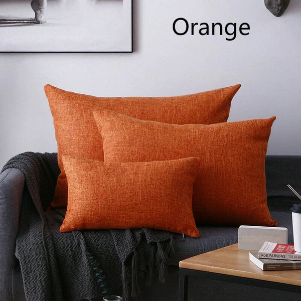 2X Cushion Cover Pillow Cases Solid Color Large Rectangle Sofa Bed Home Decor