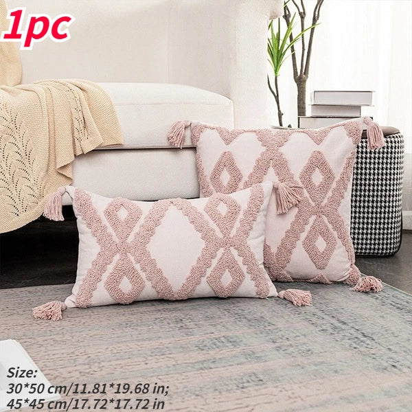 1PC Moroccan Cushion Cover Embroidered Tufted Pillow Case for Bedroom Sofa Decor