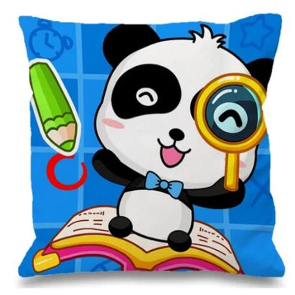 Cushion Cover Baby Bus for Sofa Home Decor Pillowcase Short Plush Bed
