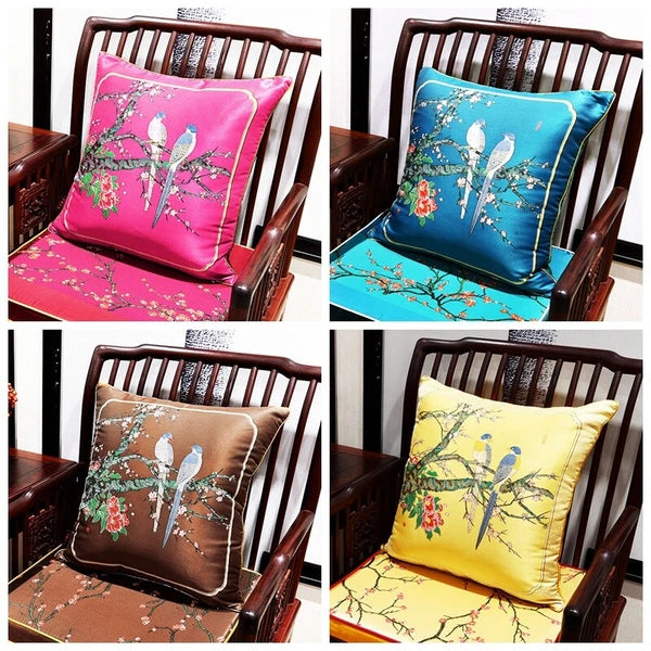 2X Chinese Embroidery Throw Cushion Pillow Case Cover Pillowcase Sofa Bed Decor
