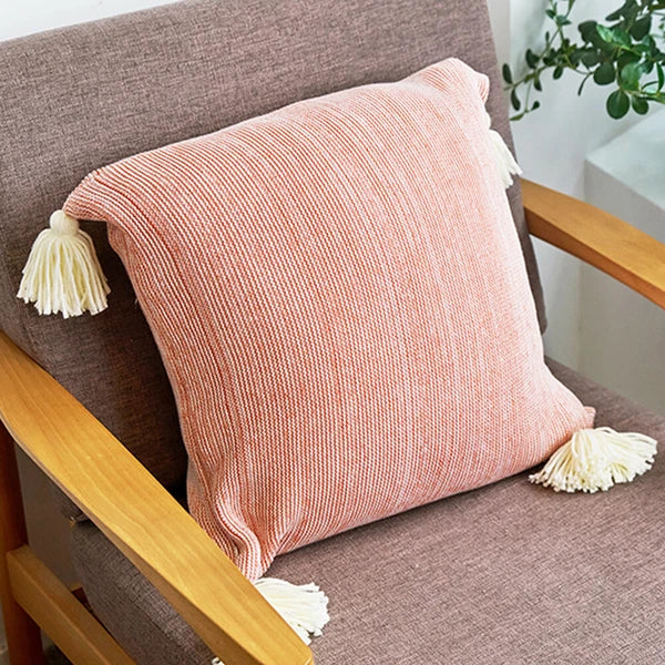 45cm Square Pillowcase Sofa Bed Waist Cushion Cover Tassel Pillow Case Decor 1pc