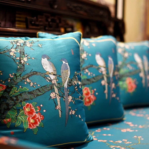2X Chinese Embroidery Throw Cushion Pillow Case Cover Pillowcase Sofa Bed Decor