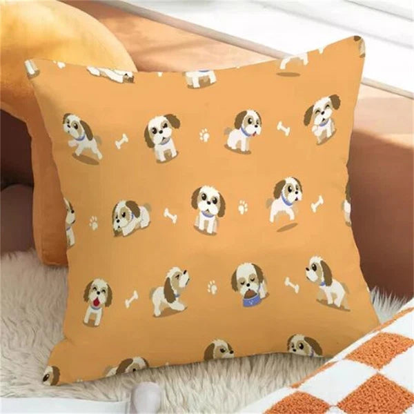 Cartoon Dog Pillowcases for Cushion Cover Car Decoration Sofa Cushion Fall Decor