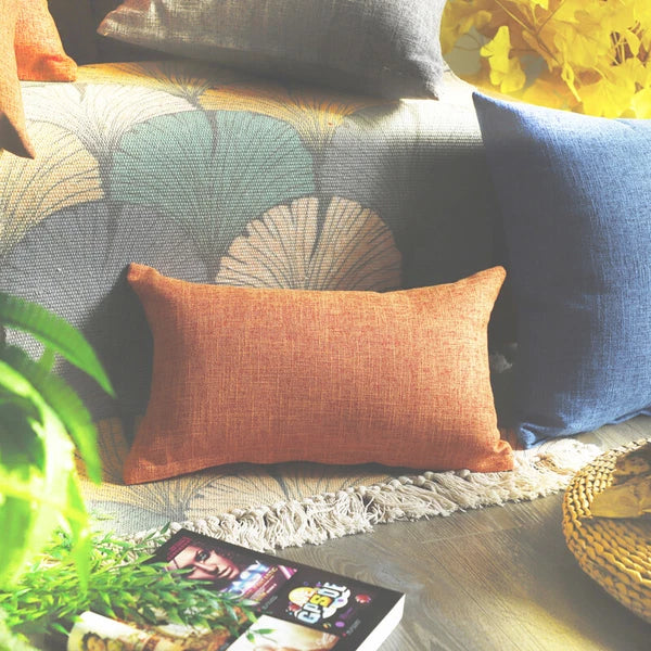 1PC Pillowcase Cushion Cover Throw Waist Pillow Case Cotton Linen Sofa Couch Bed