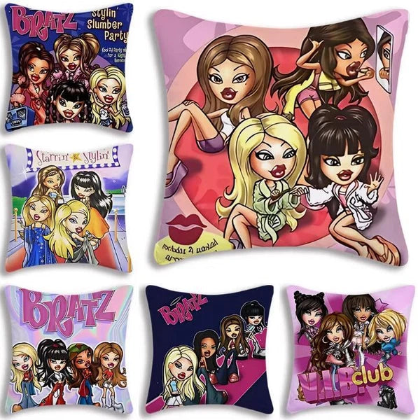 Bratz Doll Pillow Cover Cartoon Sofa Decorative Home Printing Cute Cushion Cover