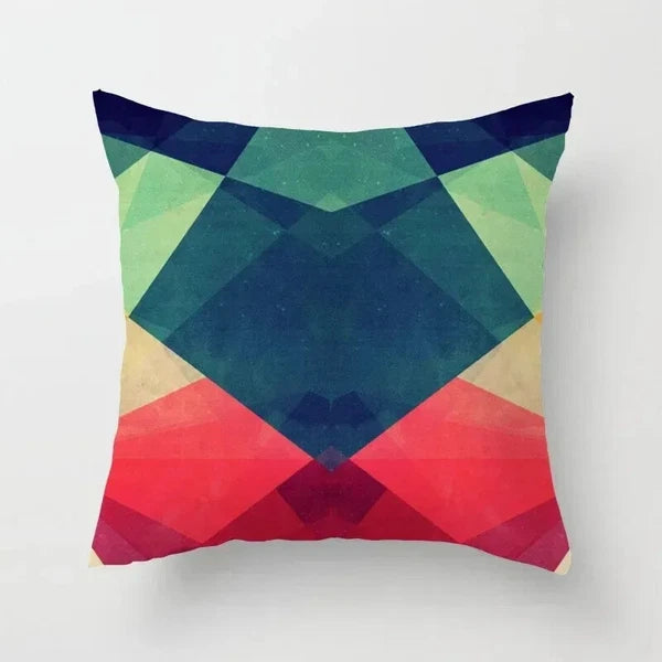 Bed Home Living Room Car Office Rainbow Geometric Sofa Pillowcase Cushion Cover