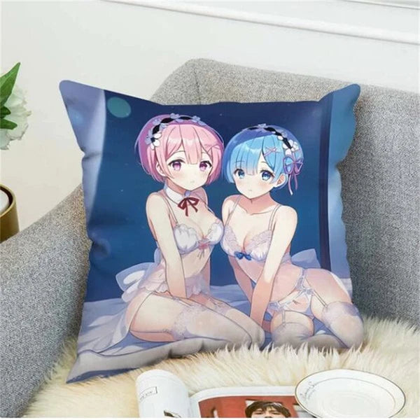 Anime REM Decorative Pillows Covers Cushion Cover Pillowcase Home Decor Sofa