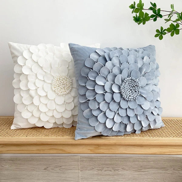 1X Velvet 3D Flower Pillowcase Cushion Pillow Cover Case Bedding Sofa Home Decor