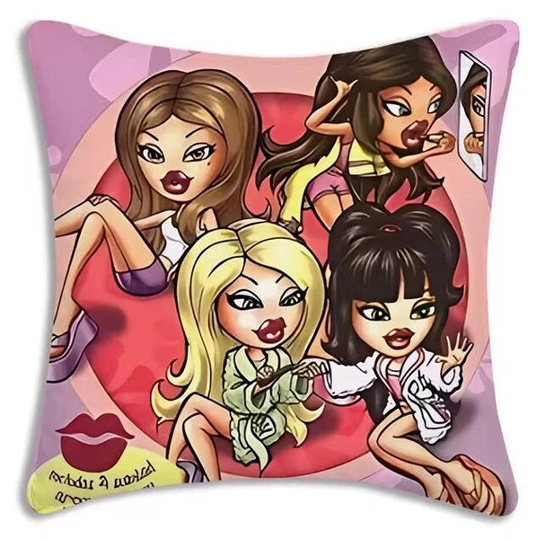 Bratz Doll Pillow Cover Cartoon Sofa Decorative Home Printing Cute Cushion Cover