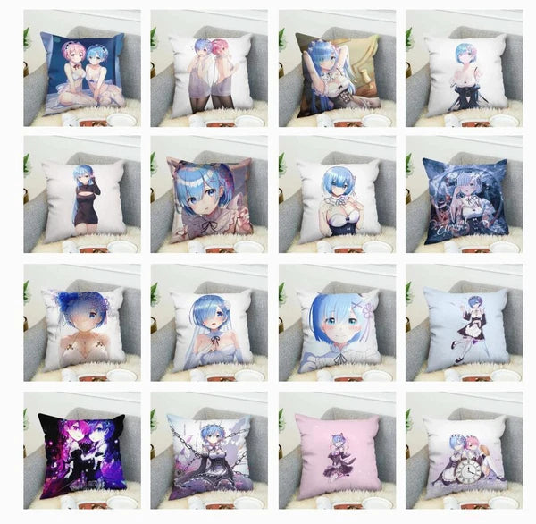 Anime REM Decorative Pillows Covers Cushion Cover Pillowcase Home Decor Sofa