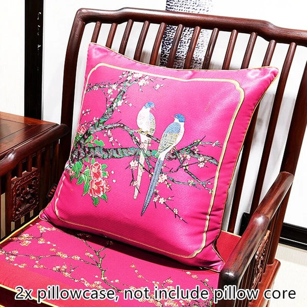 2X Chinese Embroidery Throw Cushion Pillow Case Cover Pillowcase Sofa Bed Decor