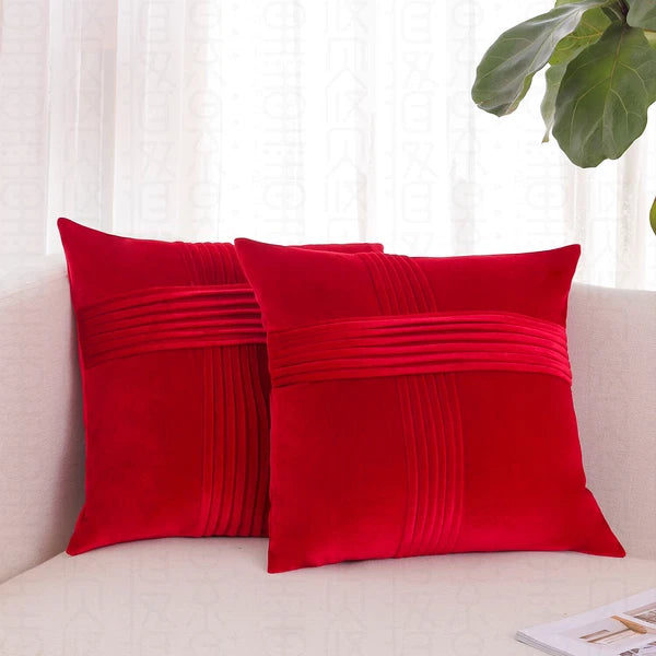 2 Pack Throw Pillow Covers  Sofa Decor Cushion Cases Velvet Premium Cushion