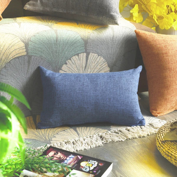 1PC Pillowcase Cushion Cover Throw Waist Pillow Case Cotton Linen Sofa Couch Bed