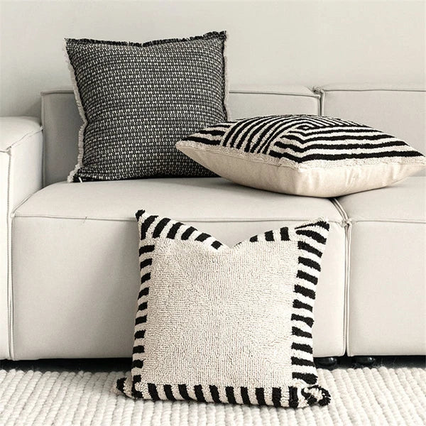 20x20in Cotton Fabric Throw Pillow Cover Sofa Bed Cushion Cover Case Home Decor