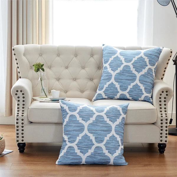 2 x Decorative Honor Throw Pillow Covers for Couch Bed Sofa Simple Pillow Cases