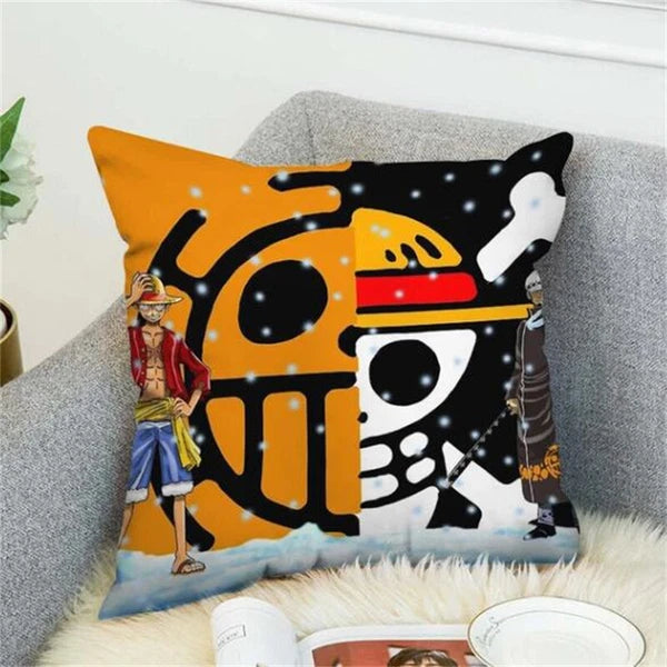 Anime Cartoon One Piece Print Cushion Cover Sofa Home Decor Pillowcase