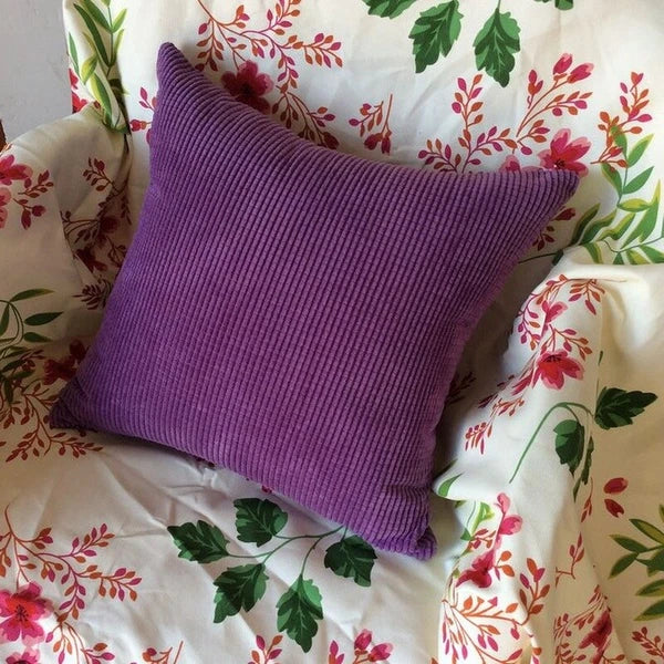 2X Large Plain Corduroy Cushion Covers Stripe Zip up Pillow Cases Sofa Bed Decor