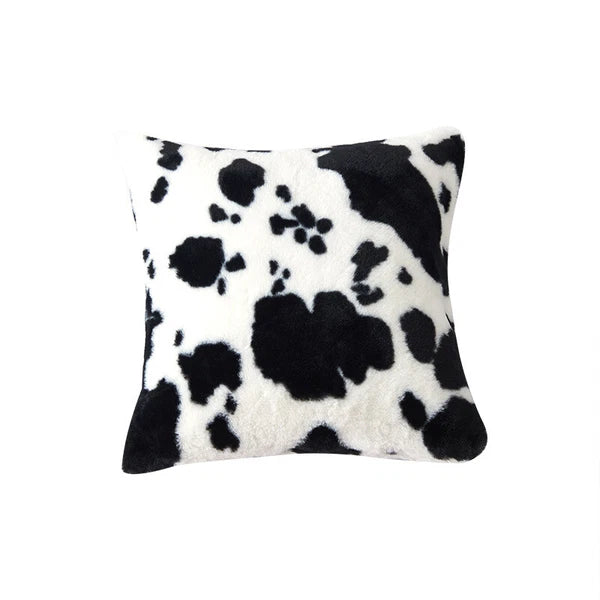 Cow Printing Cushion Cover Soft Plush Throw Sofa Pillow Case Decorative Home Bed