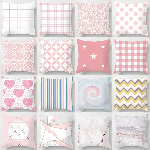 45x45cm Pink Printed Pillowcase Decoration Sofa Cushion Cover Bed  Home  Car