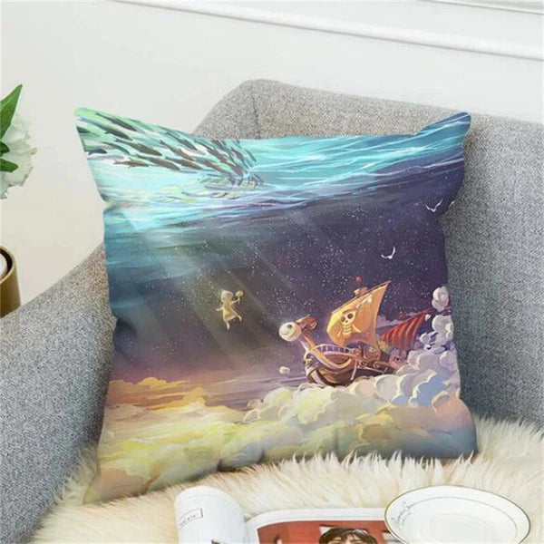 Anime Cartoon One Piece Print Cushion Cover Sofa Home Decor Pillowcase