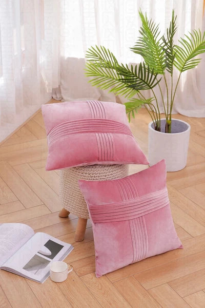 2 Pack Throw Pillow Covers  Sofa Decor Cushion Cases Velvet Premium Cushion