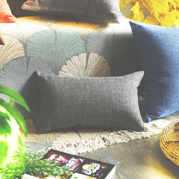 1PC Pillowcase Cushion Cover Throw Waist Pillow Case Cotton Linen Sofa Couch Bed