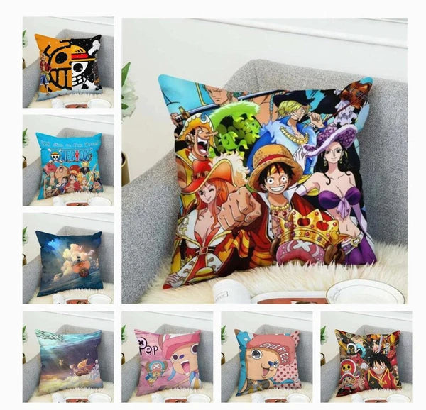 Anime Cartoon One Piece Print Cushion Cover Sofa Home Decor Pillowcase