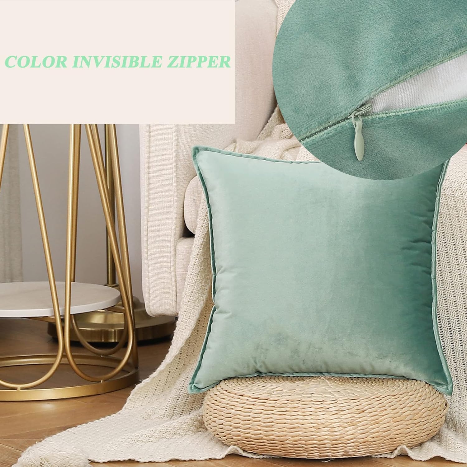 Throw Pillow Covers Pack of 2 Soft Decorative Square Cushion Covers for Couch