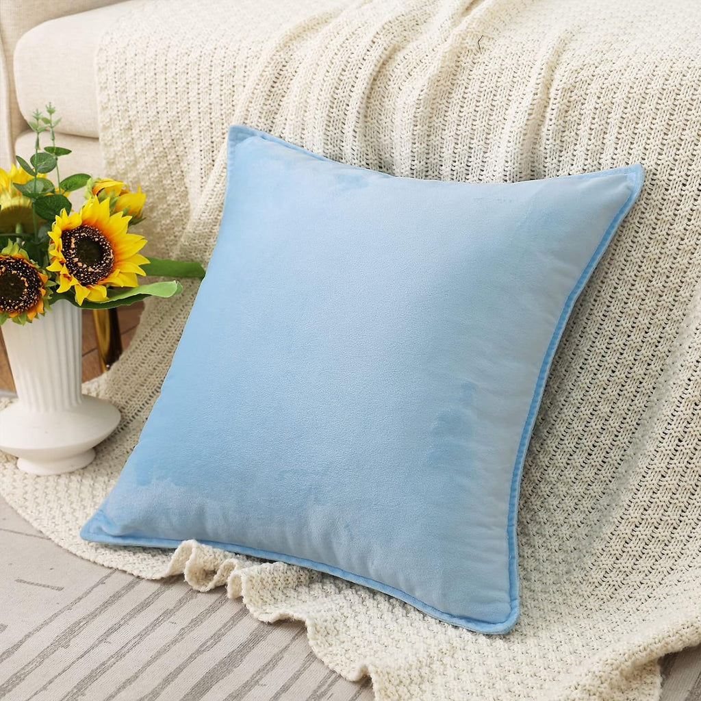 Throw Pillow Covers Pack of 2 Soft Decorative Square Cushion Covers for Couch