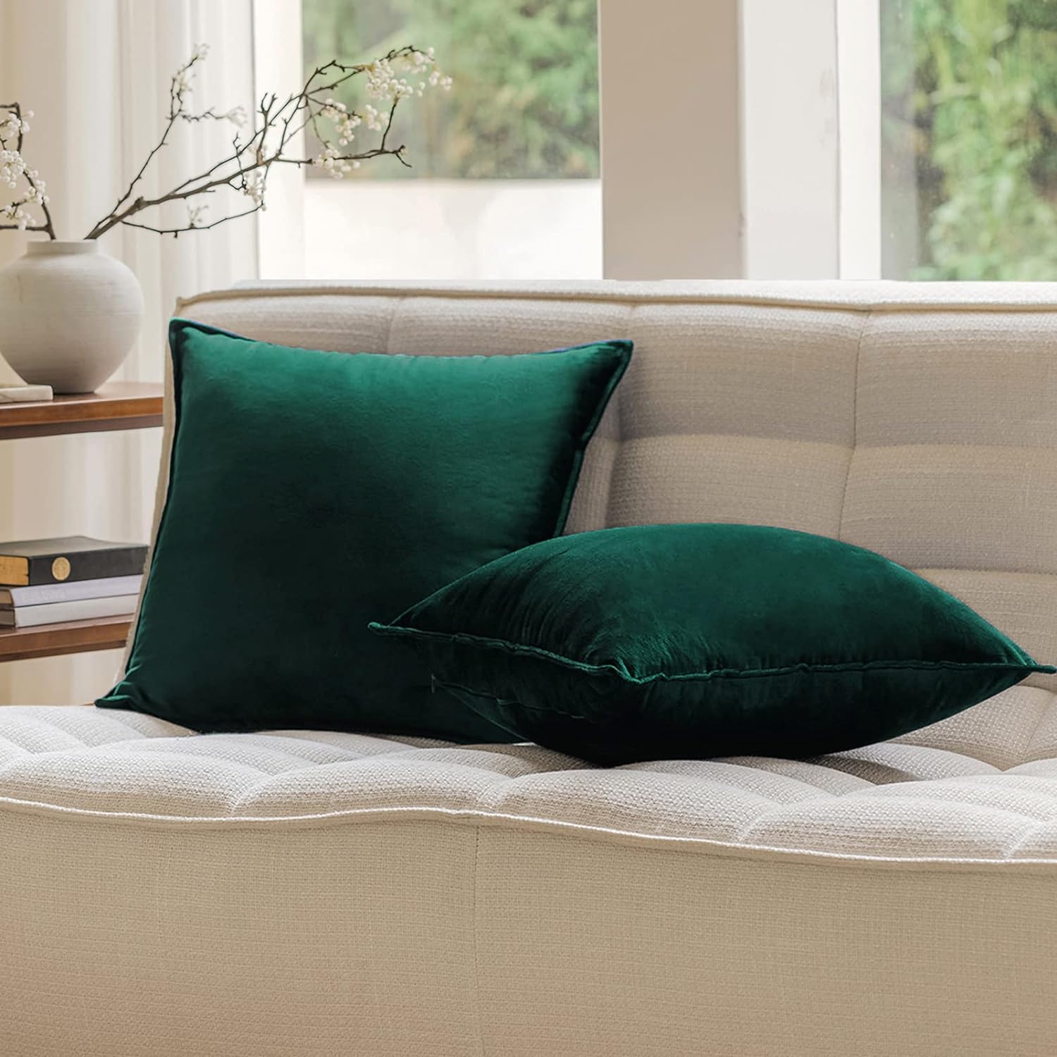 Throw Pillow Covers Pack of 2 Soft Decorative Square Cushion Covers for Couch