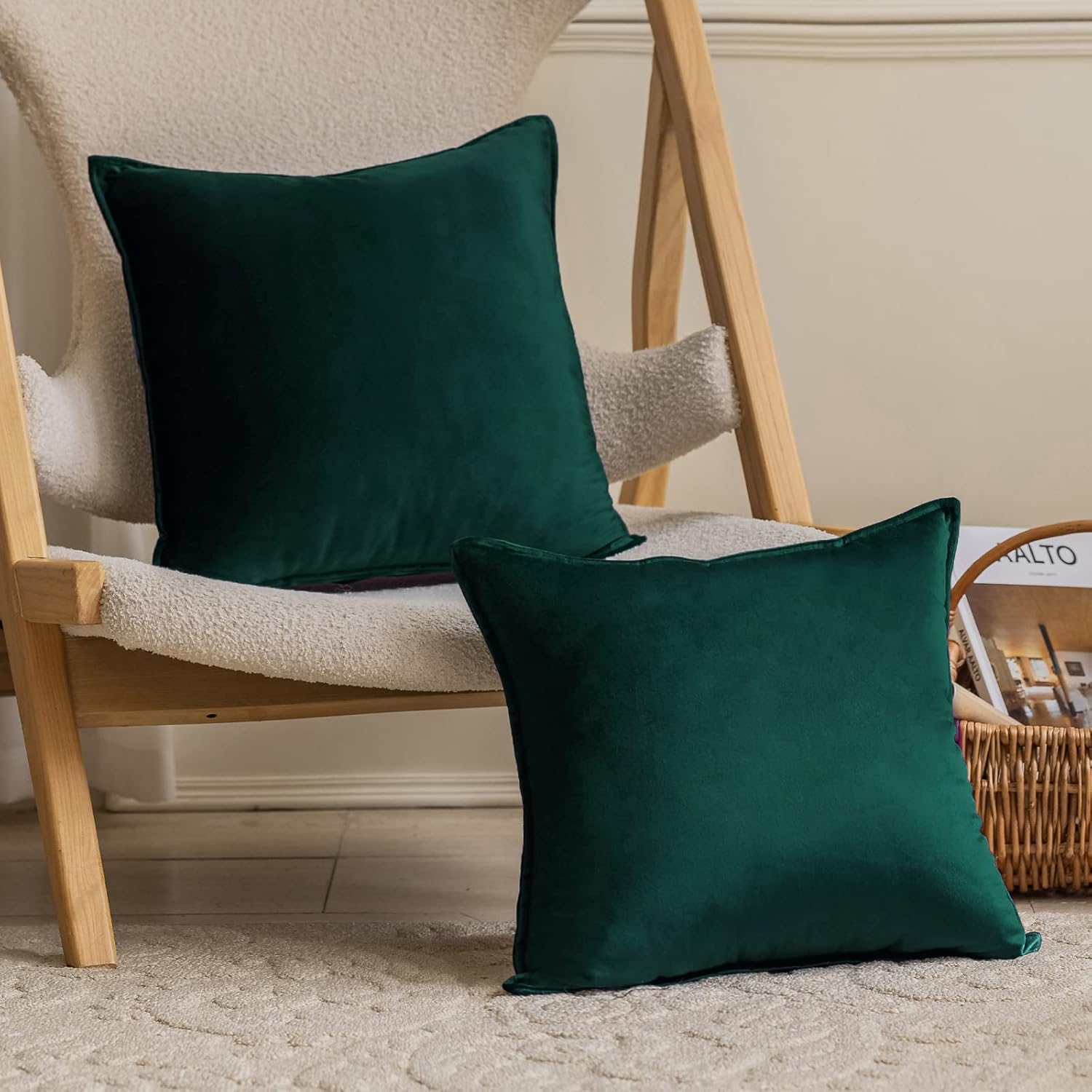 Throw Pillow Covers Pack of 2 Soft Decorative Square Cushion Covers for Couch