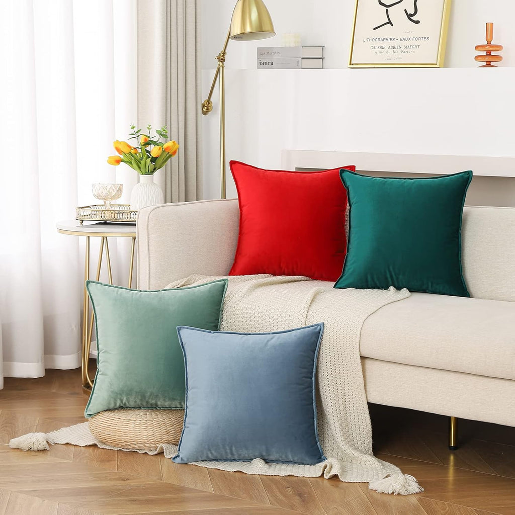 Throw Pillow Covers Pack of 2 Soft Decorative Square Cushion Covers for Couch