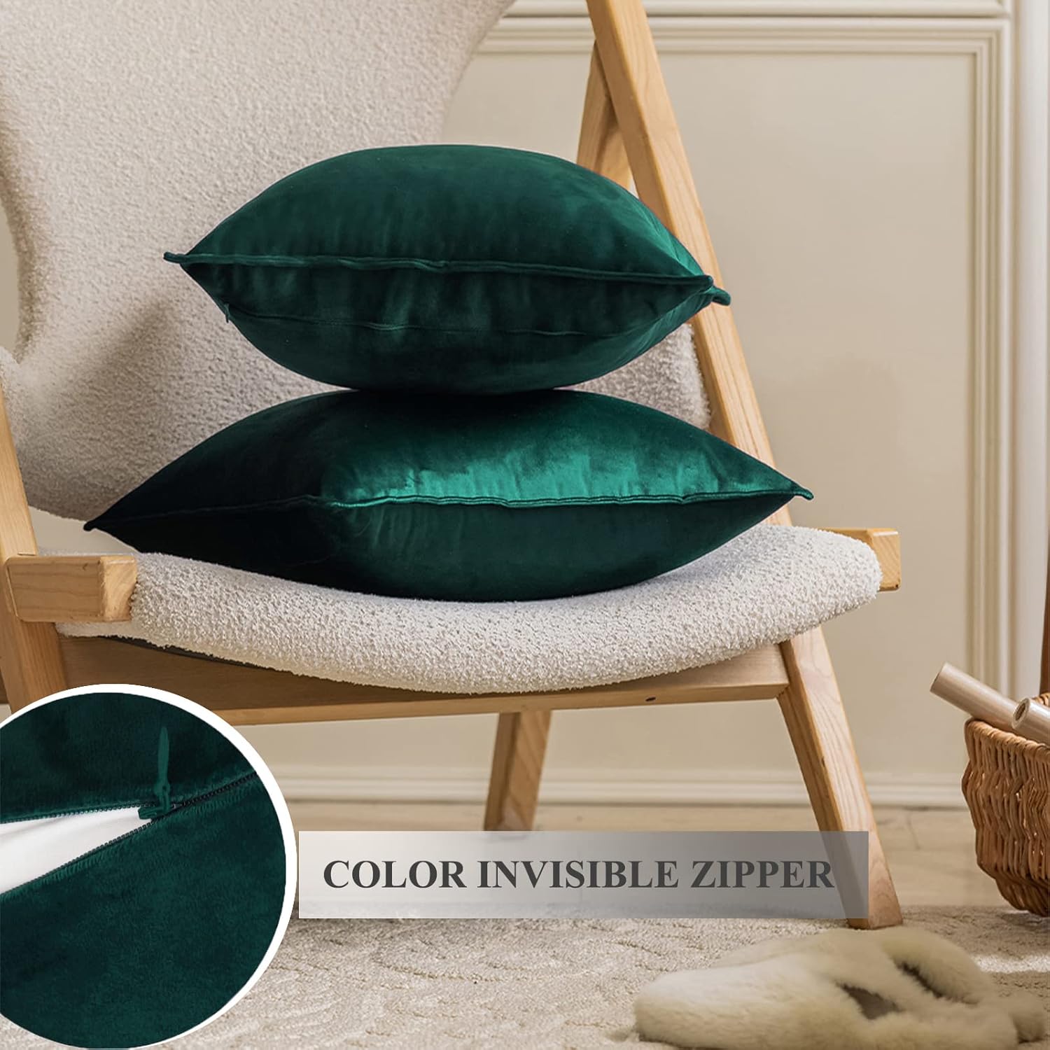Throw Pillow Covers Pack of 2 Soft Decorative Square Cushion Covers for Couch