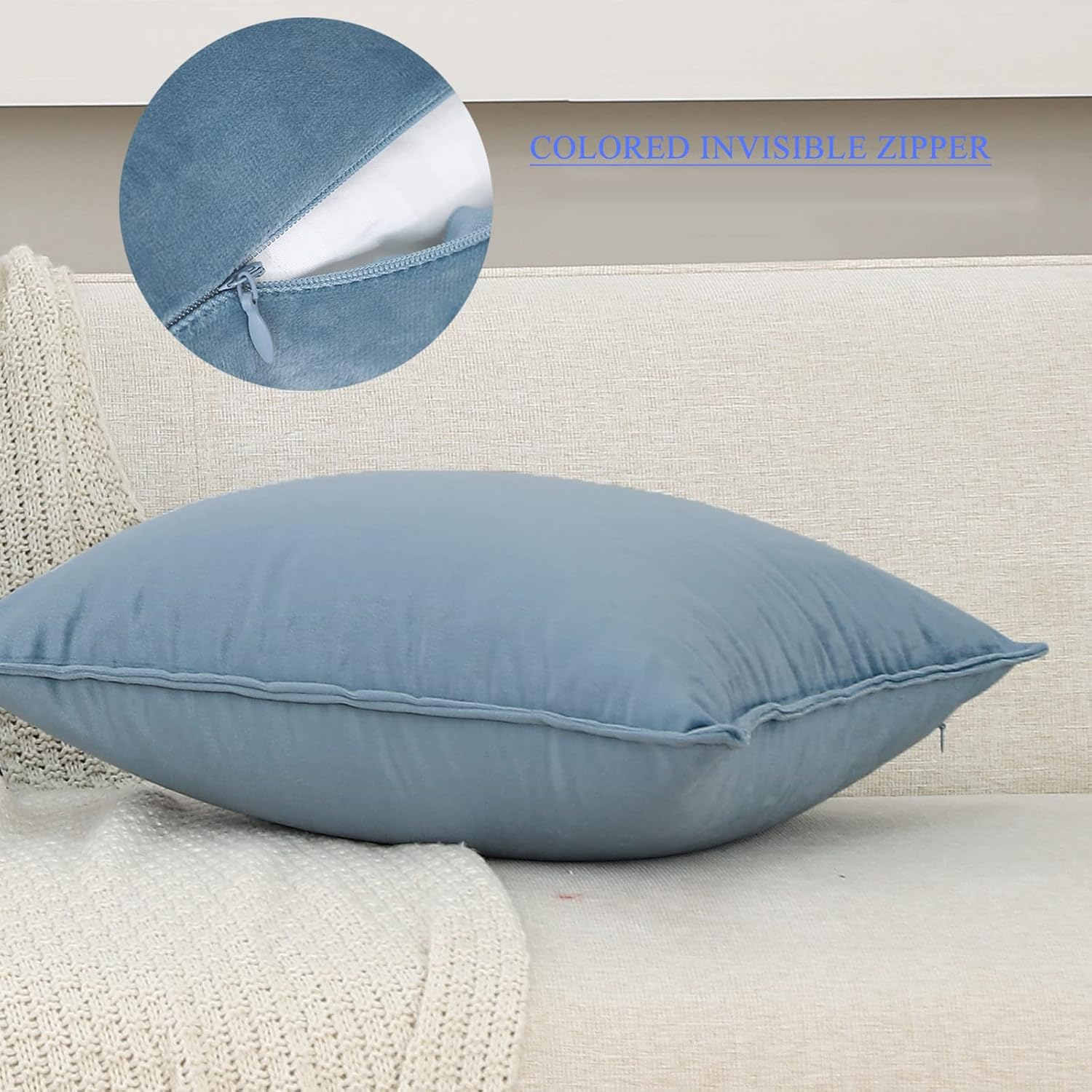 Throw Pillow Covers Pack of 2 Soft Decorative Square Cushion Covers for Couch