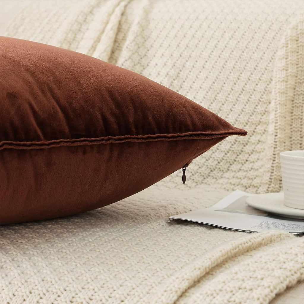 Throw Pillow Covers Pack of 2 Soft Decorative Square Cushion Covers for Couch