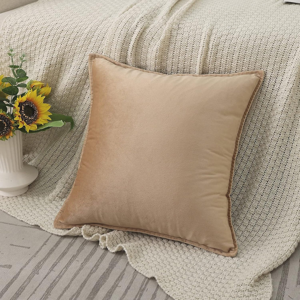 Throw Pillow Covers Pack of 2 Soft Decorative Square Cushion Covers for Couch