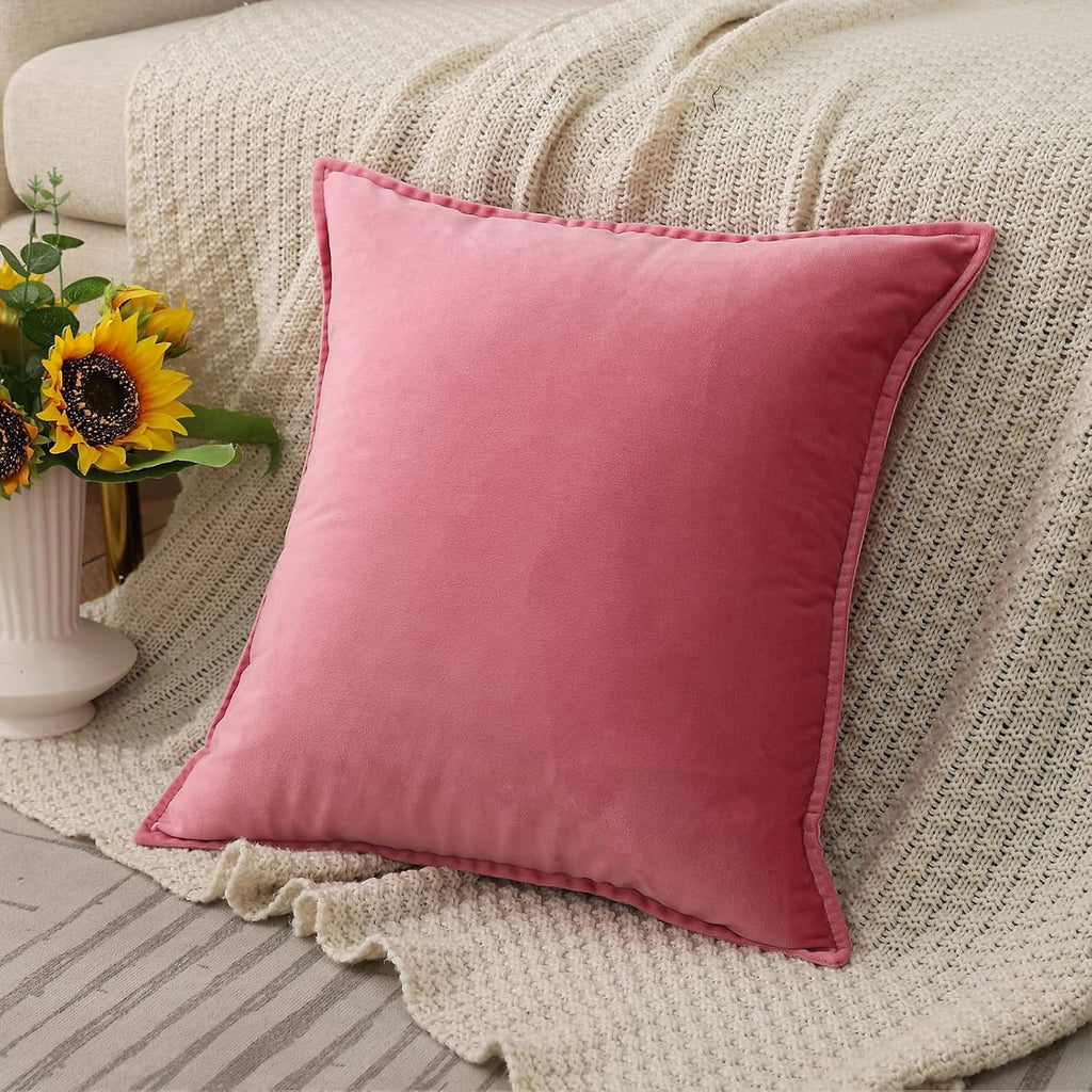 Throw Pillow Covers Pack of 2 Soft Decorative Square Cushion Covers for Couch