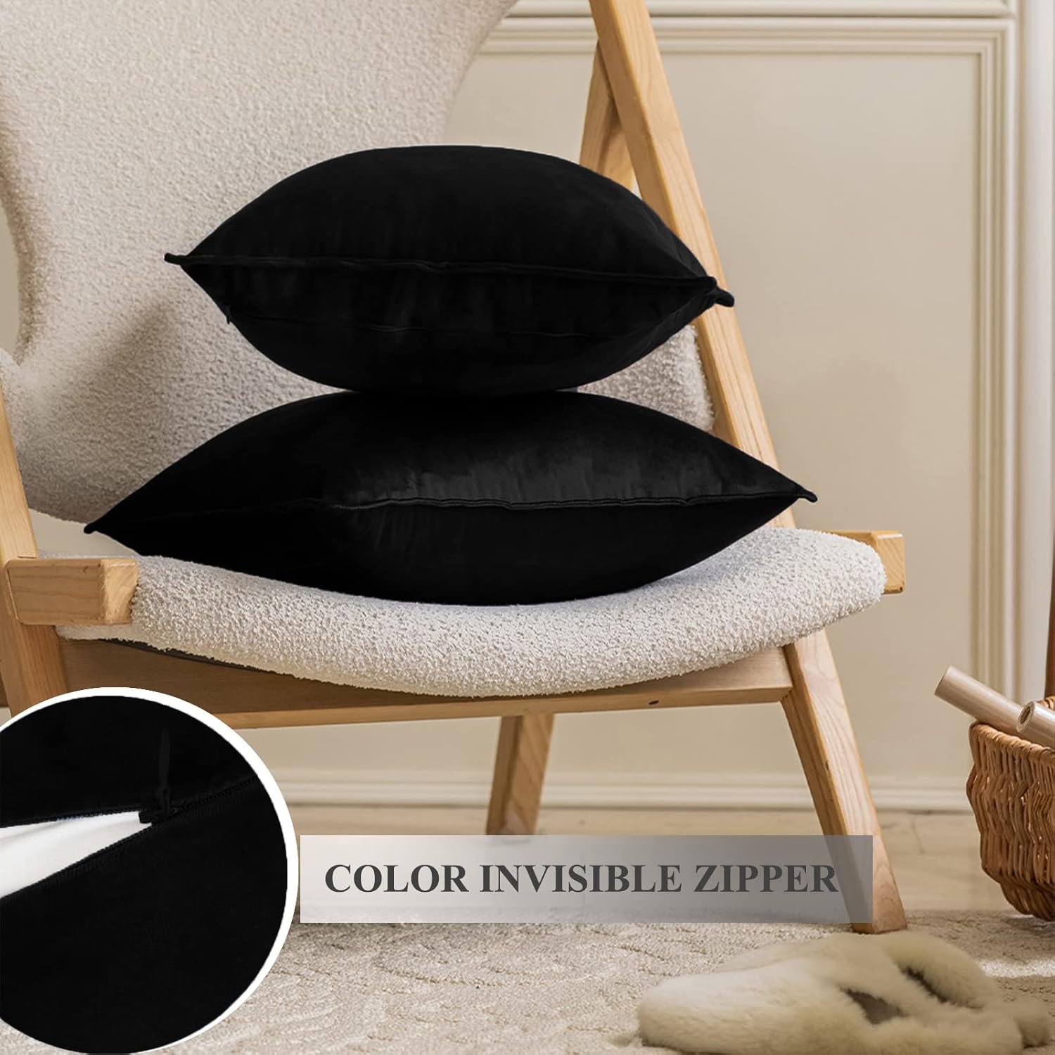 Throw Pillow Covers Pack of 2 Soft Decorative Square Cushion Covers for Couch