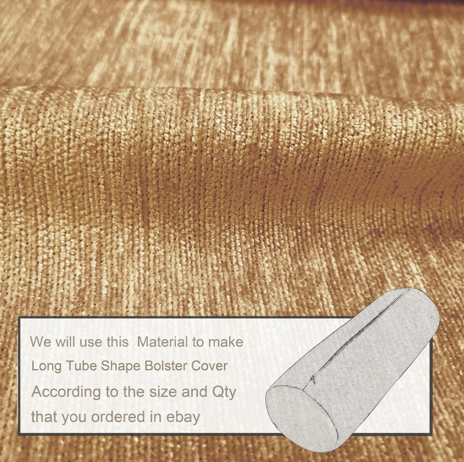 Wn15 Khaki Tan Chenille Sofa Seat Patio Bench Box Cushion Bolster Cover/Runner